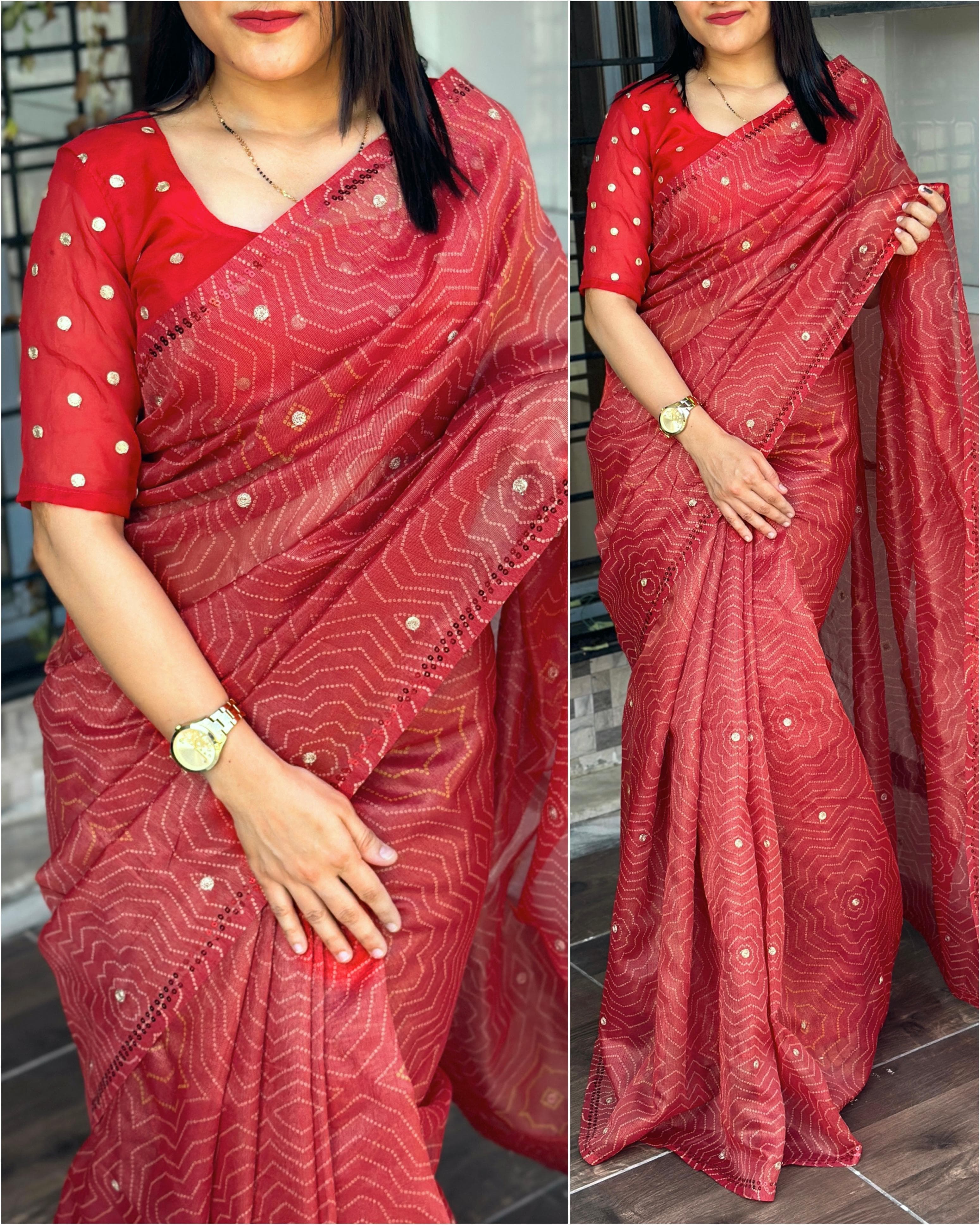 special-bandhani-red-color-saree